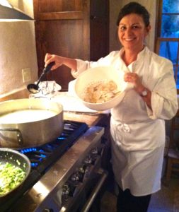 Serving up ravioli for a crowd on New Year's Eve